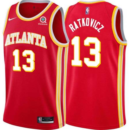 Torch_Red George Ratkovicz Hawks #13 Twill Basketball Jersey FREE SHIPPING