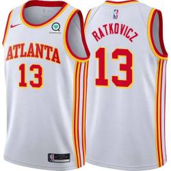 White George Ratkovicz Hawks #13 Twill Basketball Jersey FREE SHIPPING