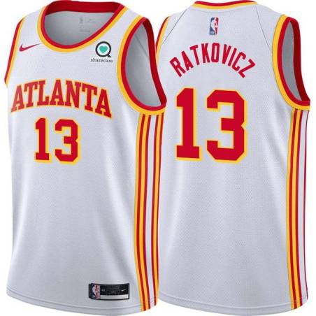 White George Ratkovicz Hawks #13 Twill Basketball Jersey FREE SHIPPING