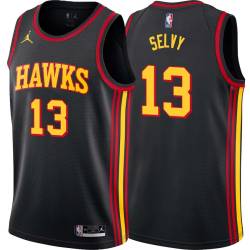 Black Frank Selvy Hawks #13 Twill Basketball Jersey FREE SHIPPING