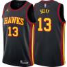 Black Frank Selvy Hawks #13 Twill Basketball Jersey FREE SHIPPING