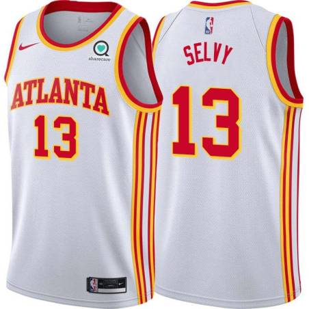 White Frank Selvy Hawks #13 Twill Basketball Jersey FREE SHIPPING