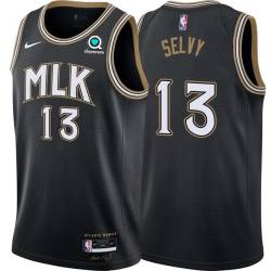 Black_City Frank Selvy Hawks #13 Twill Basketball Jersey FREE SHIPPING