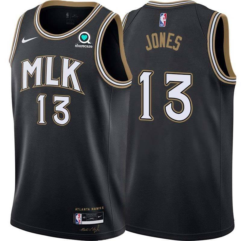 Black_City Dwight Jones Hawks #13 Twill Basketball Jersey FREE SHIPPING