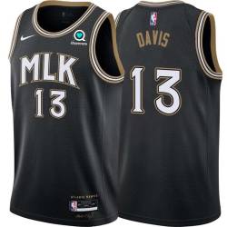 Black_City Ron Davis Hawks #13 Twill Basketball Jersey FREE SHIPPING