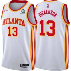 White Henry Dickerson Hawks #13 Twill Basketball Jersey FREE SHIPPING