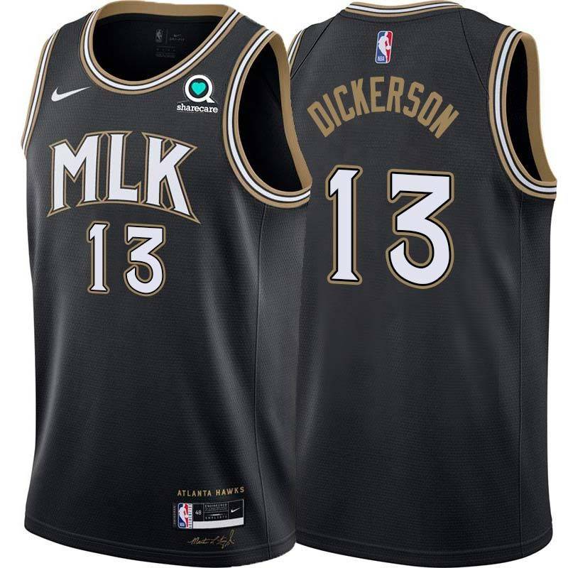 Black_City Henry Dickerson Hawks #13 Twill Basketball Jersey FREE SHIPPING