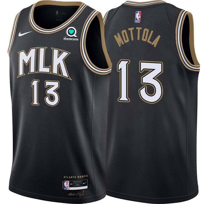 Black_City Hanno Mottola Hawks #13 Twill Basketball Jersey FREE SHIPPING