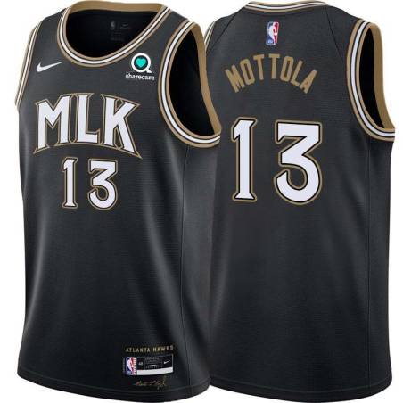 Black_City Hanno Mottola Hawks #13 Twill Basketball Jersey FREE SHIPPING