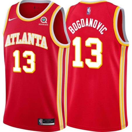 Torch_Red Bogdan Bogdanovic Hawks #13 Twill Basketball Jersey FREE SHIPPING