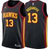 Black Bogdan Bogdanovic Hawks #13 Twill Basketball Jersey FREE SHIPPING