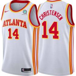 White Cal Christensen Hawks #14 Twill Basketball Jersey FREE SHIPPING