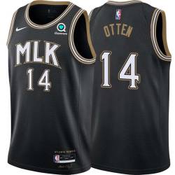 Black_City Don Otten Hawks #14 Twill Basketball Jersey FREE SHIPPING