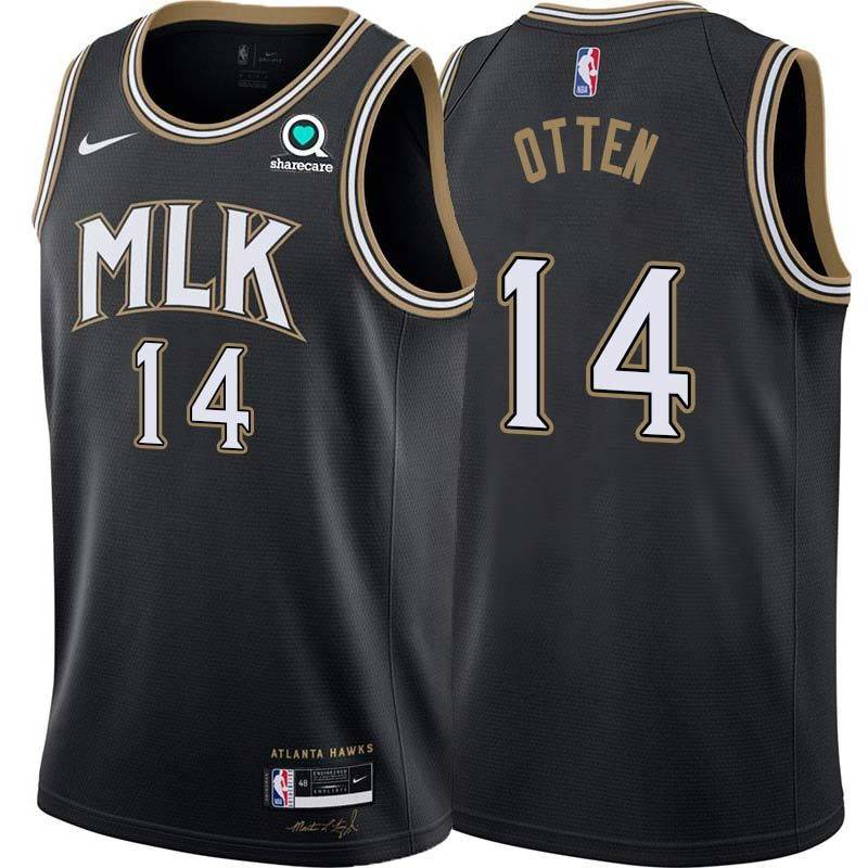 Black_City Don Otten Hawks #14 Twill Basketball Jersey FREE SHIPPING