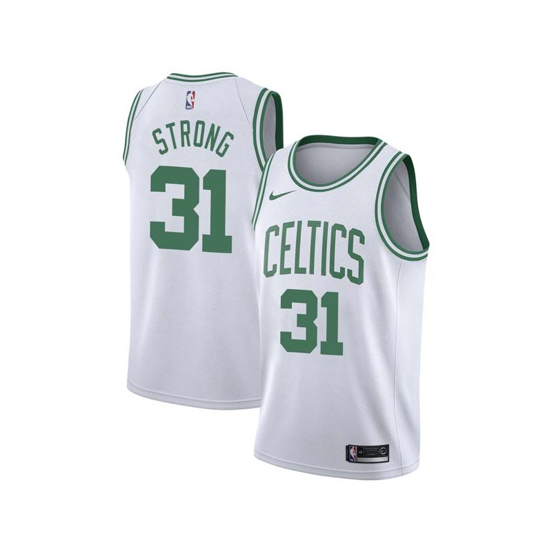 White Derek Strong Twill Basketball Jersey -Celtics #31 Strong Twill Jerseys, FREE SHIPPING