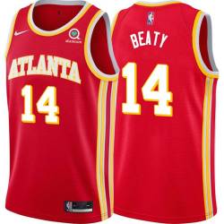 Torch_Red Zelmo Beaty Hawks #14 Twill Basketball Jersey FREE SHIPPING