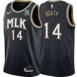 Black_City Zelmo Beaty Hawks #14 Twill Basketball Jersey FREE SHIPPING