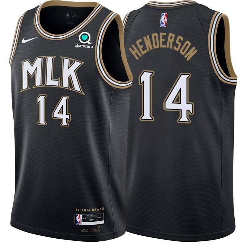 Black_City Tom Henderson Hawks #14 Twill Basketball Jersey FREE SHIPPING