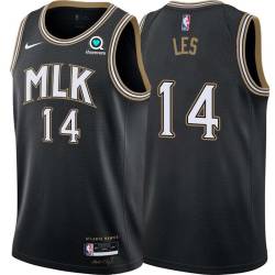 Black_City Jim Les Hawks #14 Twill Basketball Jersey FREE SHIPPING