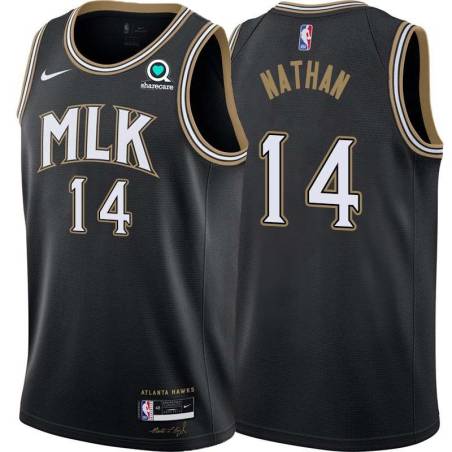 Black_City Howard Nathan Hawks #14 Twill Basketball Jersey FREE SHIPPING