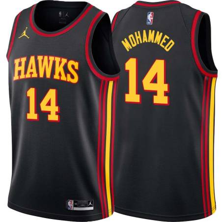 Black Nazr Mohammed Hawks #14 Twill Basketball Jersey FREE SHIPPING