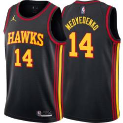 Black Stanislav Medvedenko Hawks #14 Twill Basketball Jersey FREE SHIPPING