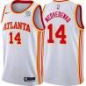 White Stanislav Medvedenko Hawks #14 Twill Basketball Jersey FREE SHIPPING