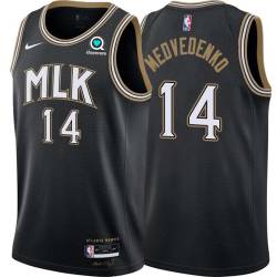 Black_City Stanislav Medvedenko Hawks #14 Twill Basketball Jersey FREE SHIPPING