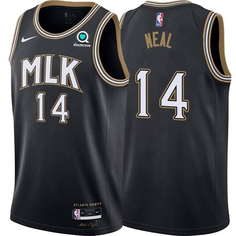 Black_City Gary Neal Hawks #14 Twill Basketball Jersey FREE SHIPPING