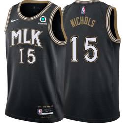 Black_City Jack Nichols Hawks #15 Twill Basketball Jersey FREE SHIPPING