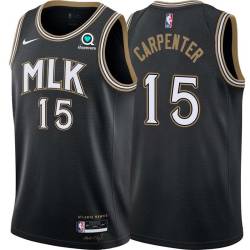 Black_City Bob Carpenter Hawks #15 Twill Basketball Jersey FREE SHIPPING