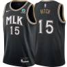 Black_City Lew Hitch Hawks #15 Twill Basketball Jersey FREE SHIPPING