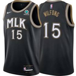 Black_City Win Wilfong Hawks #15 Twill Basketball Jersey FREE SHIPPING