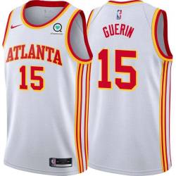 White Richie Guerin Hawks #15 Twill Basketball Jersey FREE SHIPPING