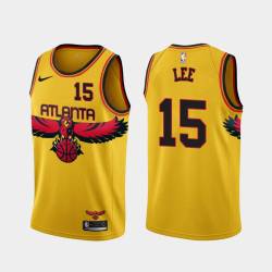 Yellow_City Butch Lee Hawks #15 Twill Basketball Jersey FREE SHIPPING