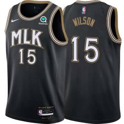 Black_City Michael Wilson Hawks #15 Twill Basketball Jersey FREE SHIPPING