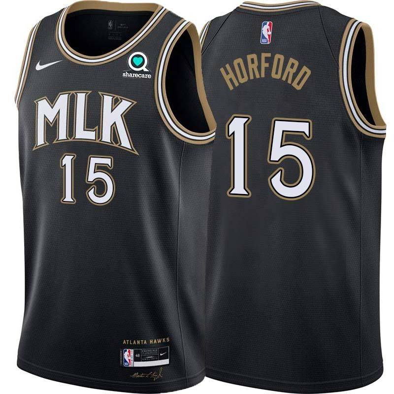 Black_City Al Horford Hawks #15 Twill Basketball Jersey FREE SHIPPING