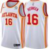 White Kleggie Hermsen Hawks #16 Twill Basketball Jersey FREE SHIPPING