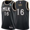 Black_City Walt Kirk Hawks #16 Twill Basketball Jersey FREE SHIPPING