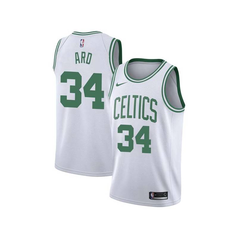 White Jim Ard Twill Basketball Jersey -Celtics #34 Ard Twill Jerseys, FREE SHIPPING