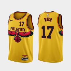 Yellow_City Murray Wier Hawks #17 Twill Basketball Jersey FREE SHIPPING