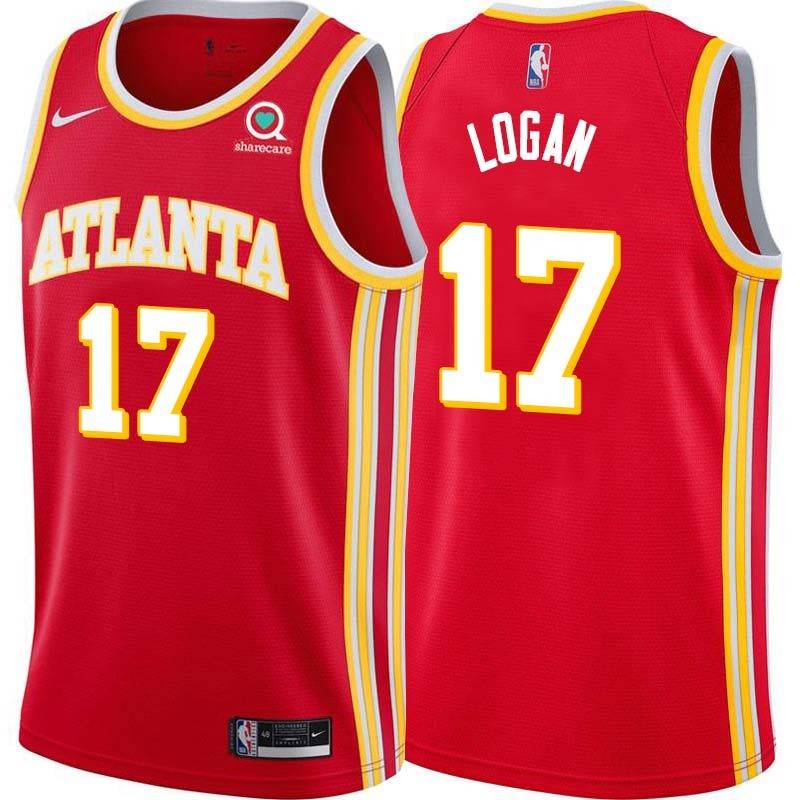 Torch_Red John Logan Hawks #17 Twill Basketball Jersey FREE SHIPPING