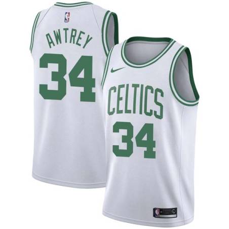 White Dennis Awtrey Twill Basketball Jersey -Celtics #34 Awtrey Twill Jerseys, FREE SHIPPING