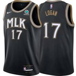 Black_City John Logan Hawks #17 Twill Basketball Jersey FREE SHIPPING