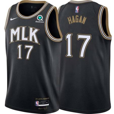 Black_City Cliff Hagan Hawks #17 Twill Basketball Jersey FREE SHIPPING