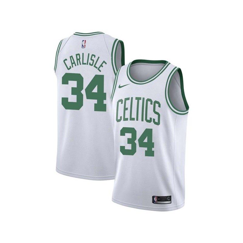 White Rick Carlisle Twill Basketball Jersey -Celtics #34 Carlisle Twill Jerseys, FREE SHIPPING