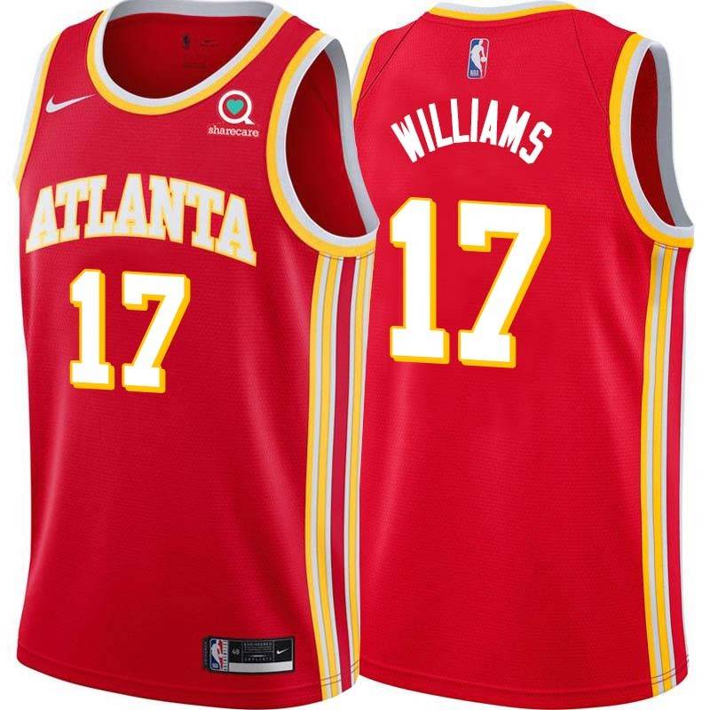 Torch_Red Brandon Williams Hawks #17 Twill Basketball Jersey FREE SHIPPING