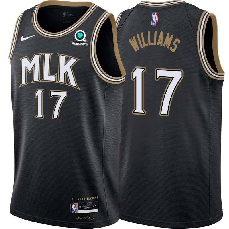 Black_City Brandon Williams Hawks #17 Twill Basketball Jersey FREE SHIPPING