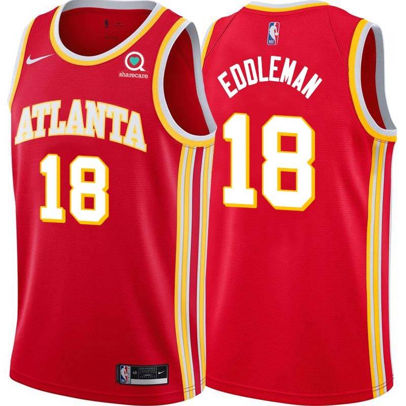 Torch_Red Dike Eddleman Hawks #18 Twill Basketball Jersey FREE SHIPPING