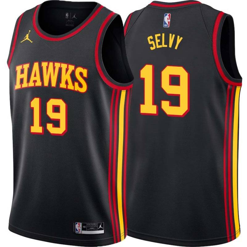 Black Frank Selvy Hawks #19 Twill Basketball Jersey FREE SHIPPING